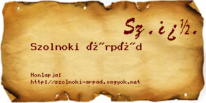 Szolnoki Árpád névjegykártya