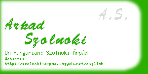 arpad szolnoki business card