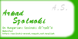 arpad szolnoki business card